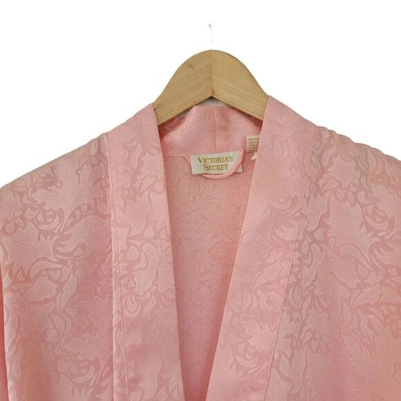 Victorias Secret Vintage Satin Robe Womans One Size Peach - Picture 2 of 10